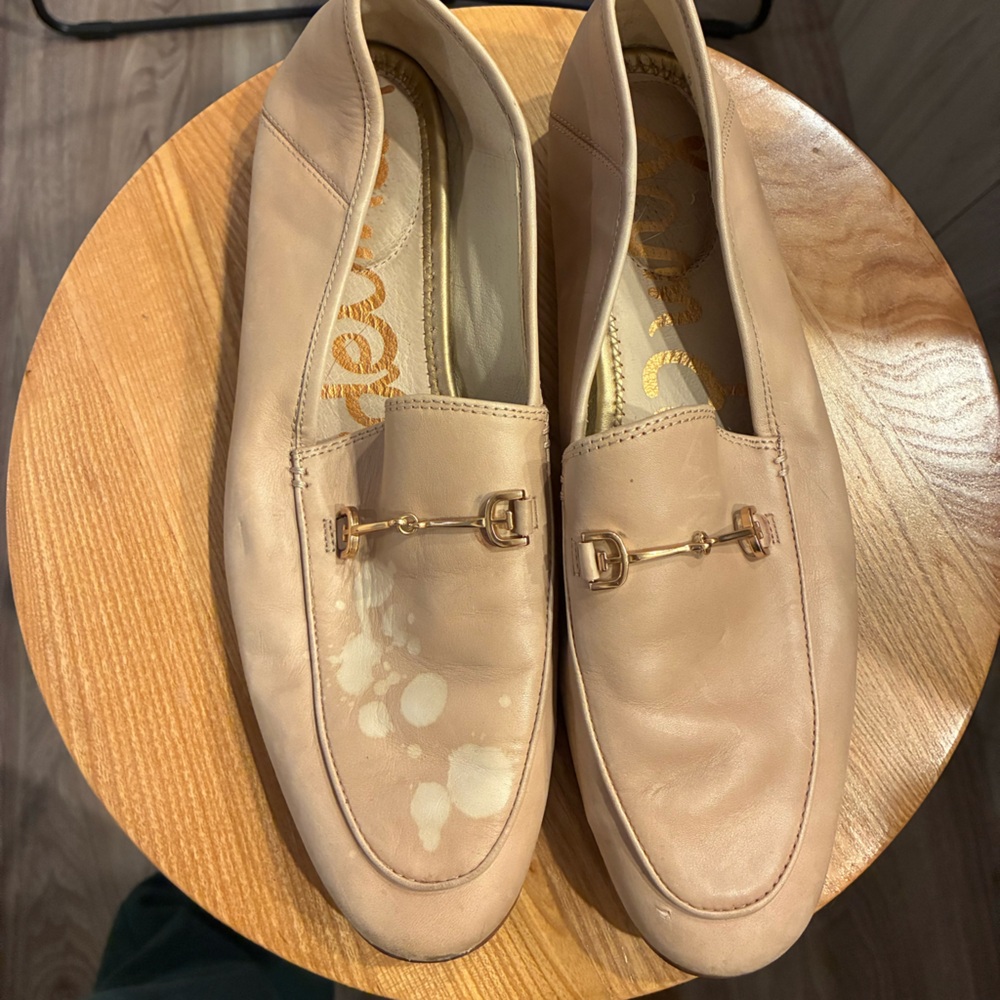 Sam Edelman Beige Loafers with Gold Detail